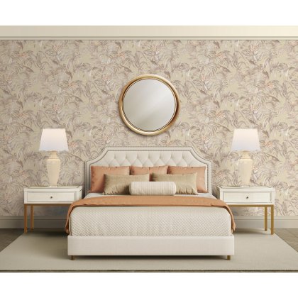 Esselle - Bird of Paradise Beige and Gold Wallpaper