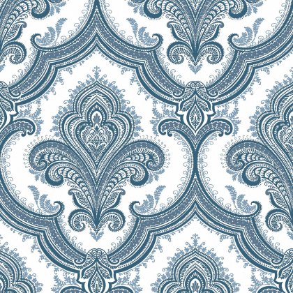 Esselle - Damask Blue Wallpaper Esselle - Damask Blue Wallpaper