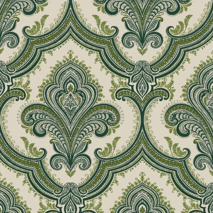 Esselle - Damask Green Wallpaper Esselle - Damask Green Wallpaper