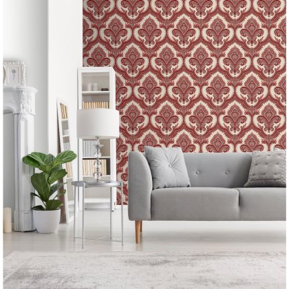 Esselle - Damask Red Wallpaper