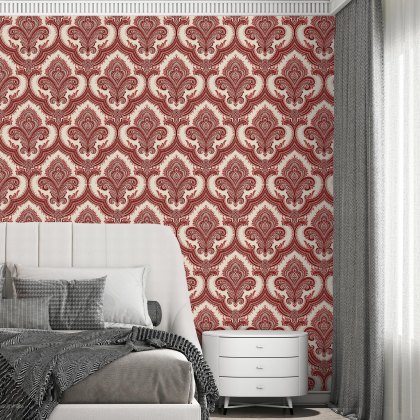 Esselle - Damask Red Wallpaper