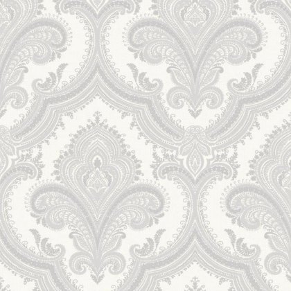 Esselle - Damask White and Silver Wallpaper Esselle - Damask White and Silver Wallpaper