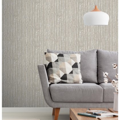 Esselle - Embroidered Crushed Silk Beige Wallpaper