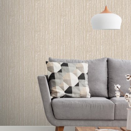 Esselle - Embroidered Crushed Silk Peach Wallpaper