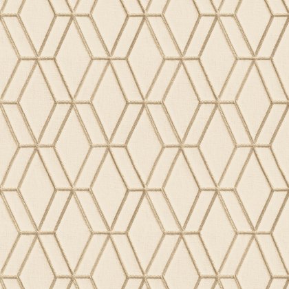 Esselle - Embroidery Stitch Diamond Beige and Gold Wallpaper Esselle - Embroidery Stitch Diamond Beige and Gold Wallpaper