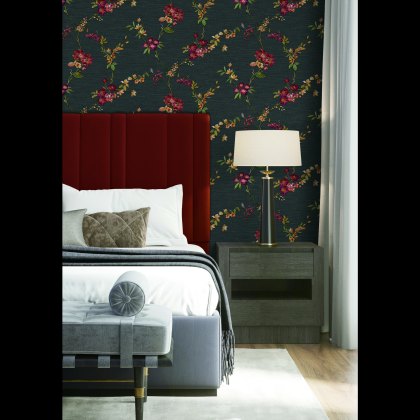 Esselle - Flower Trail Black Wallpaper