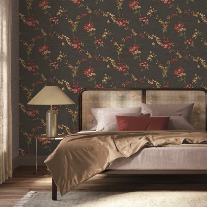 Esselle - Flower Trail Black Wallpaper