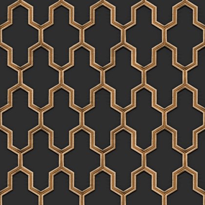 Esselle - Geometric Silk Black and Gold Wallpaper Esselle - Geometric Silk Black and Gold Wallpaper