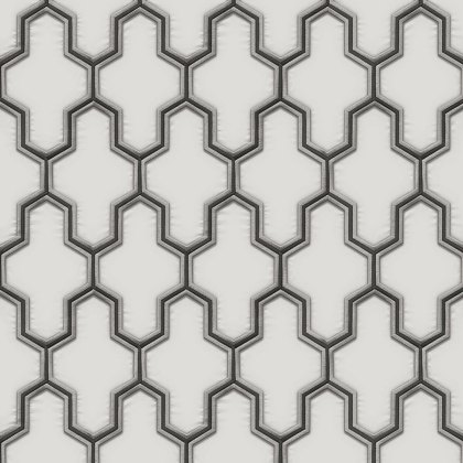 Esselle - Geometric Silk Black and White Wallpaper