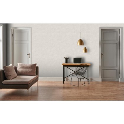 Esselle - Hessian Taupe and Silver Wallpaper