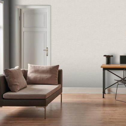Esselle - Hessian Taupe and Silver Wallpaper
