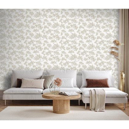 Esselle - Pine Tree Beige Wallpaper