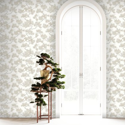 Esselle - Pine Tree Beige Wallpaper
