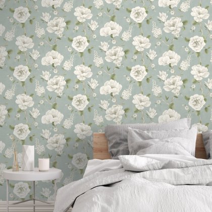 Esselle - Ashley Floral Sage Wallpaper