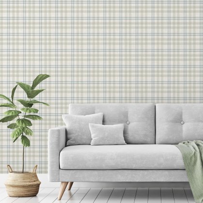 Esselle - Countryside Check Natural Wallpaper