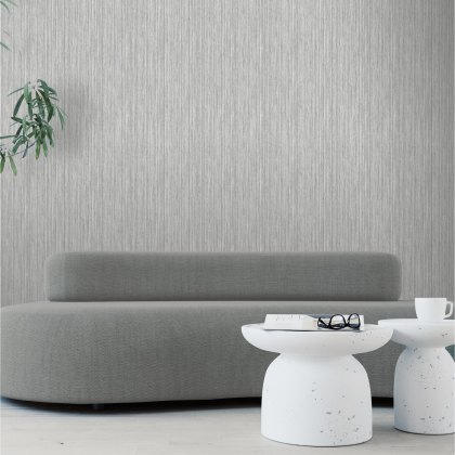 Esselle - Japandi Grasscloth Grey Wallpaper