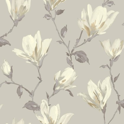 Esselle - Lily Floral Natural Wallpaper Esselle - Lily Floral Natural Wallpaper
