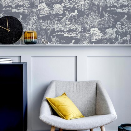 Esselle - Meadow Hare Navy Wallpaper