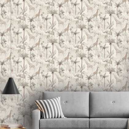 Esselle - Serengeti Animals Neutral Wallpaper