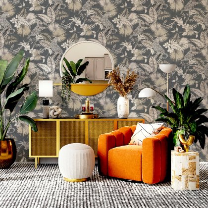 Esselle - Tropical Leopard Neutral Wallpaper