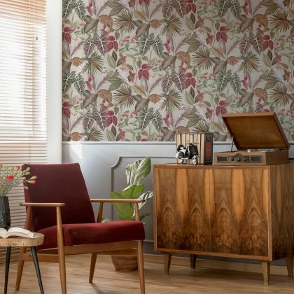 Esselle - Vintage Parrot Multi Wallpaper