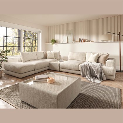 Tibet - Large Corner Group with Footstool and Table (RHF)