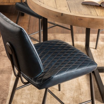 Dalton - Dining Chair (Dark Blue Faux Leather)