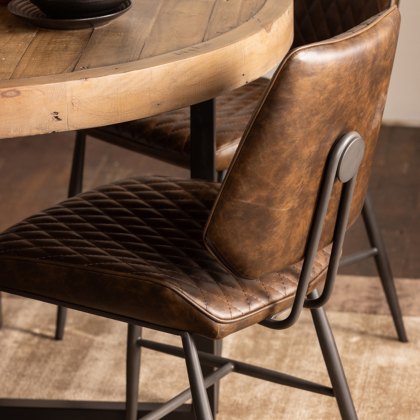Dalton - Dining Chair (Dark Brown Faux Leather)