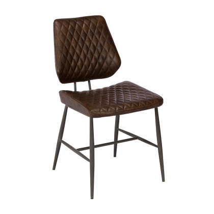 Dalton - Dining Chair (Dark Brown Faux Leather)