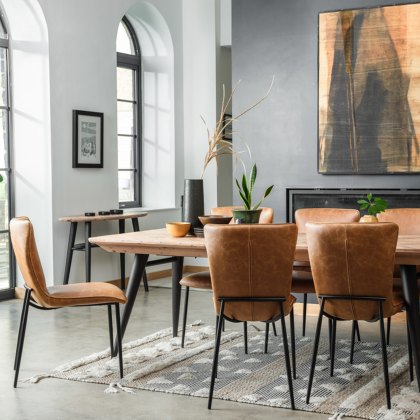 Ella - Dining Chair (Tan Faux Leather)