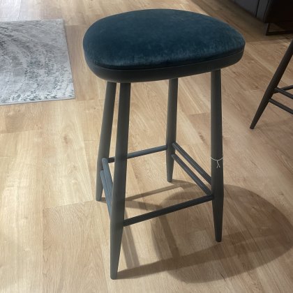 Ercol Heritage - Counter Stool (Teal seat pad)