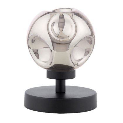 Dar - Esben Touch Table Lamp (Matt Black With Organic Smoked Glass)