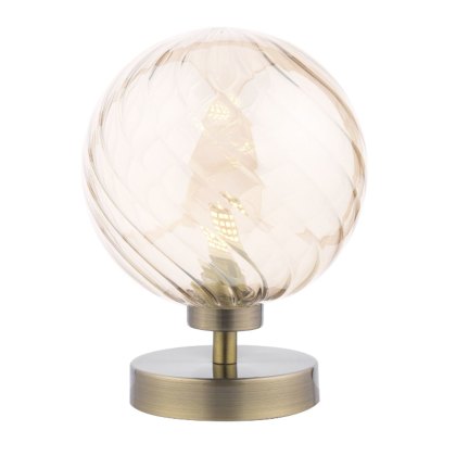 Dar - Esben Touch Table Lamp (Antique Brass With Twisted Amber Glass) Dar - Esben Touch Table Lamp (Antique Brass With Twisted Amber Glass)