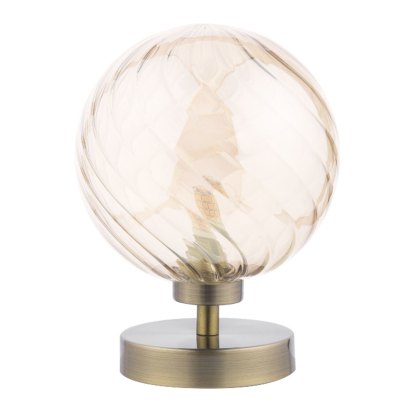 Esben - Touch Table Lamp (Antique Brass With Twisted Amber Glass)