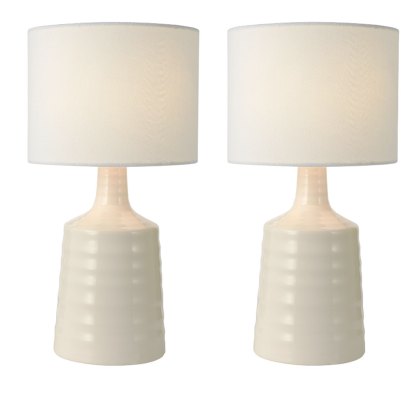 Dar - Inci Table Lamp Twin-Pack (Cream With Shade) Dar - Inci Table Lamp Twin-Pack (Cream With Shade)