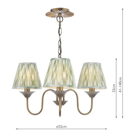 Dar - Lydian 3 Light Pendant (Antique Bronze With Shade)