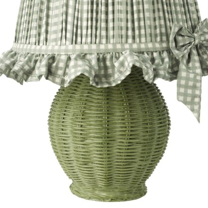 Dar - Omer Table Lamp Matt Green with Antique Brass