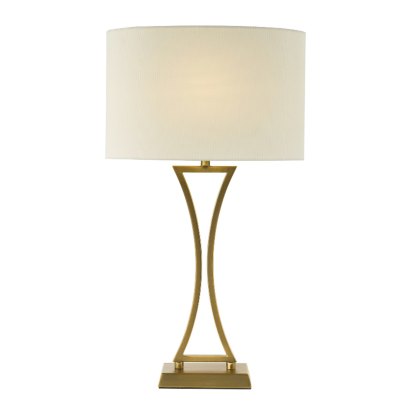 Dar - Oporto Table Lamp (Aged Brass With Shade) Dar - Oporto Table Lamp (Aged Brass With Shade)