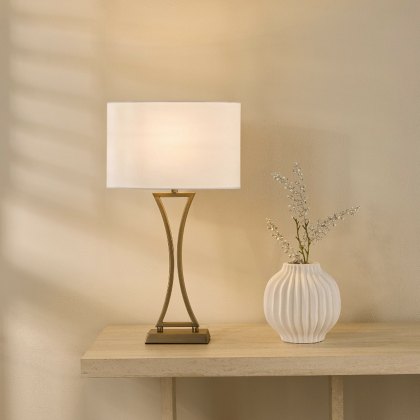 Dar - Oporto Table Lamp (Aged Brass With Shade)
