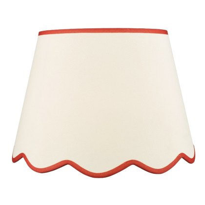 Dar - Poma Natural Linen Tapered Drum Shade Red (45cm)