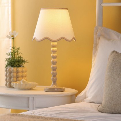 Dar - Spool Table Lamp Taupe With Shade