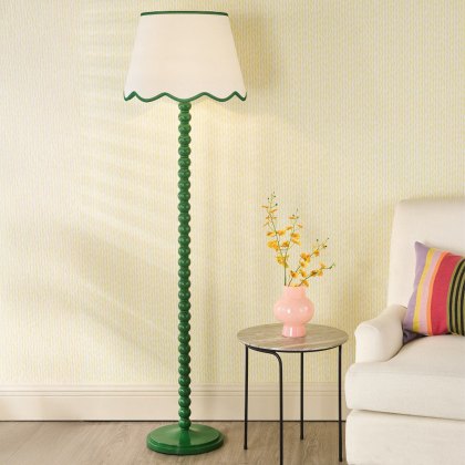Dar - Spool Floor Lamp Green With Shade
