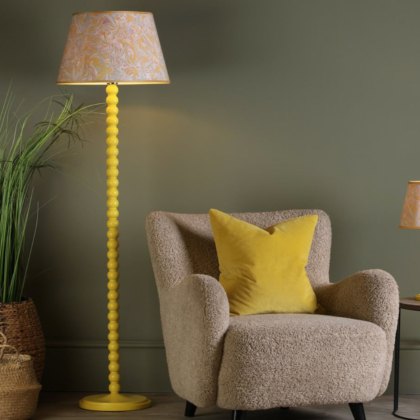 Dar - Spool Floor Lamp Yellow With Shade
