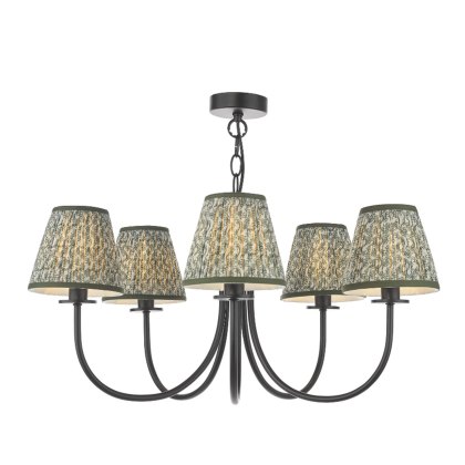 Dar Becca - 5 Light Pendant (Matt Black With Shade)