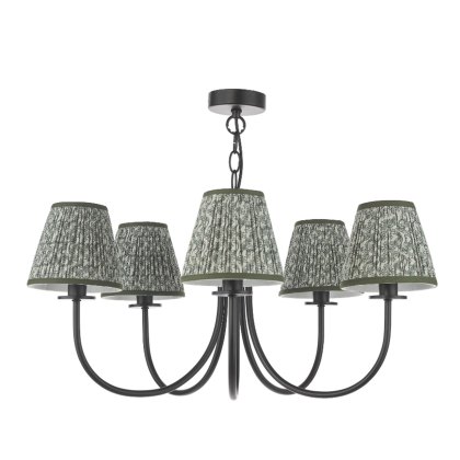 Dar Becca - 5 Light Pendant (Matt Black With Shade)