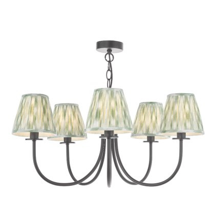 Dar - Becca 5 Light Pendant (Matt Black With Shade)