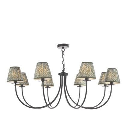 Dar Becca - 8 Light Pendant (Matt Black With Shade)