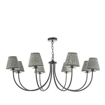 Dar Becca - 8 Light Pendant (Matt Black With Shade)