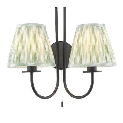 Dar Becca - 2 Light Wall Light (Matt Black With Shade)