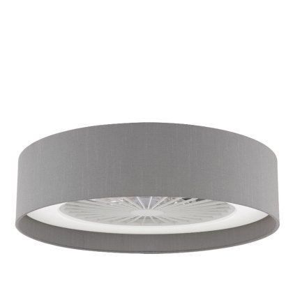 Dar Fan - Flush White LED Ceiling Light with Grey Shade